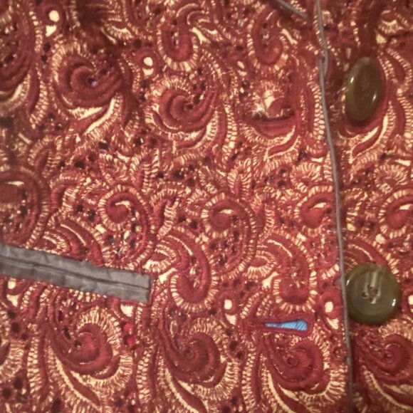 Johnny Was BIYA 100% Silk Embroidered Blazer, XS - Picture 5 of 9